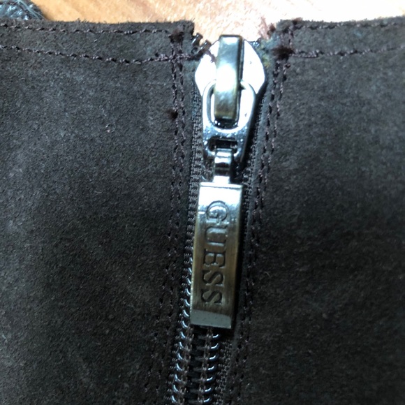 Guess Dark Brown Suede Heeled Boots - Picture 12 of 12